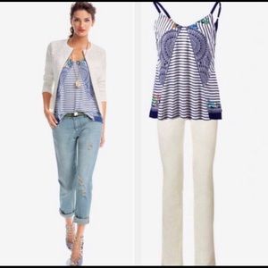 Cabi 796 Harlow Floral Stripe Cami top.  Size Large.